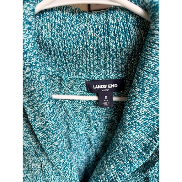 Lands End Women's Small blue speckled cardigan button up - Picture 3 of 8